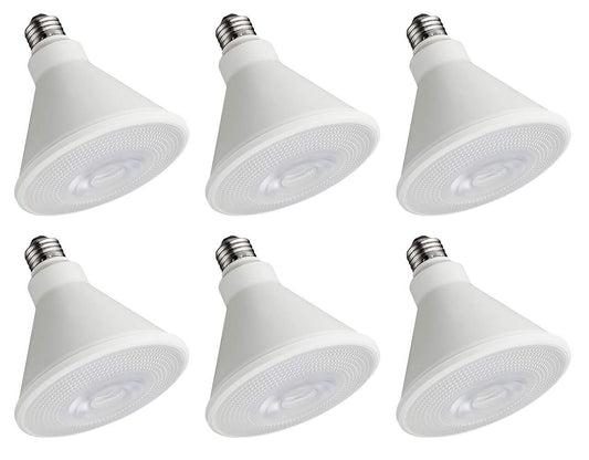 LED Flood Light Bulbs 900 Lumens | Outdoor PAR38 Wet Location | Bright White (3000K) | 6 Pack