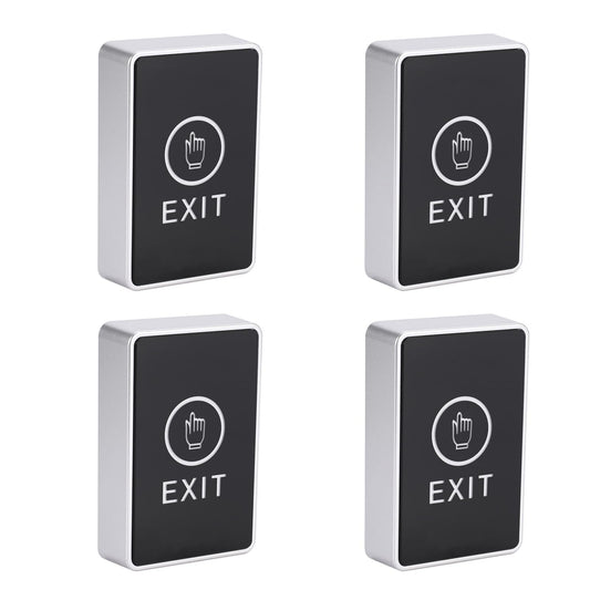 Touch to Exit Button for Door Access Control System LED Light 5 Contact Output Push Exit Switch Rectangle Shape 4pcs