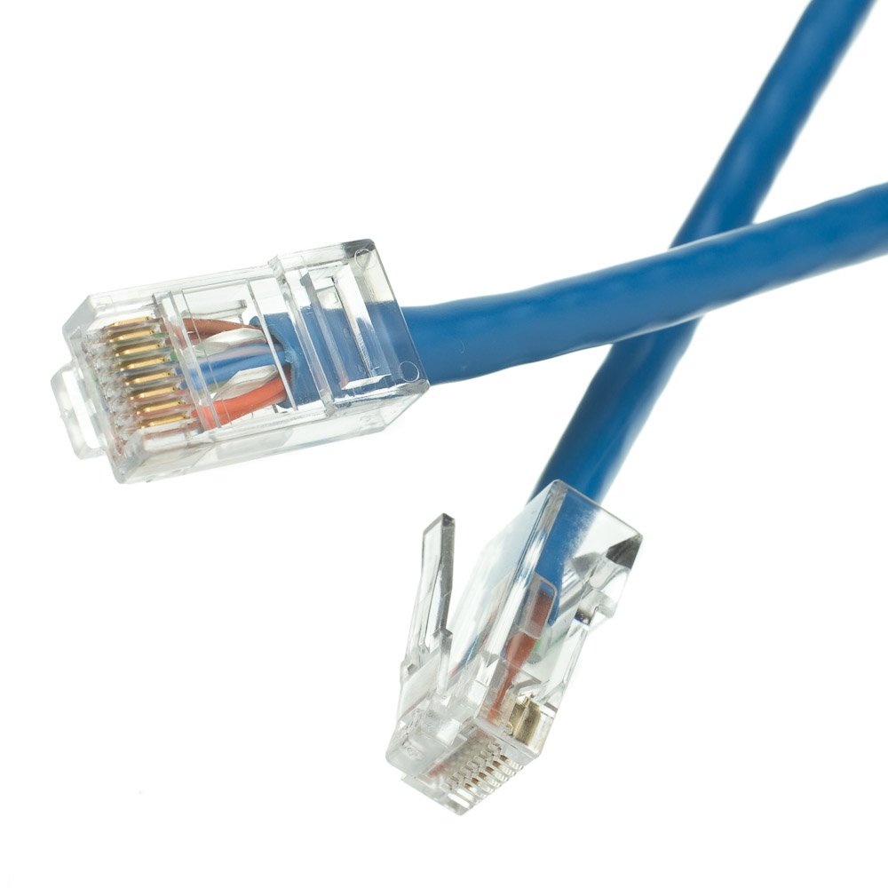 CableWholesale Cat6 UTP Ethernet Cable, Bootless, PoE, 50 ft, Blue