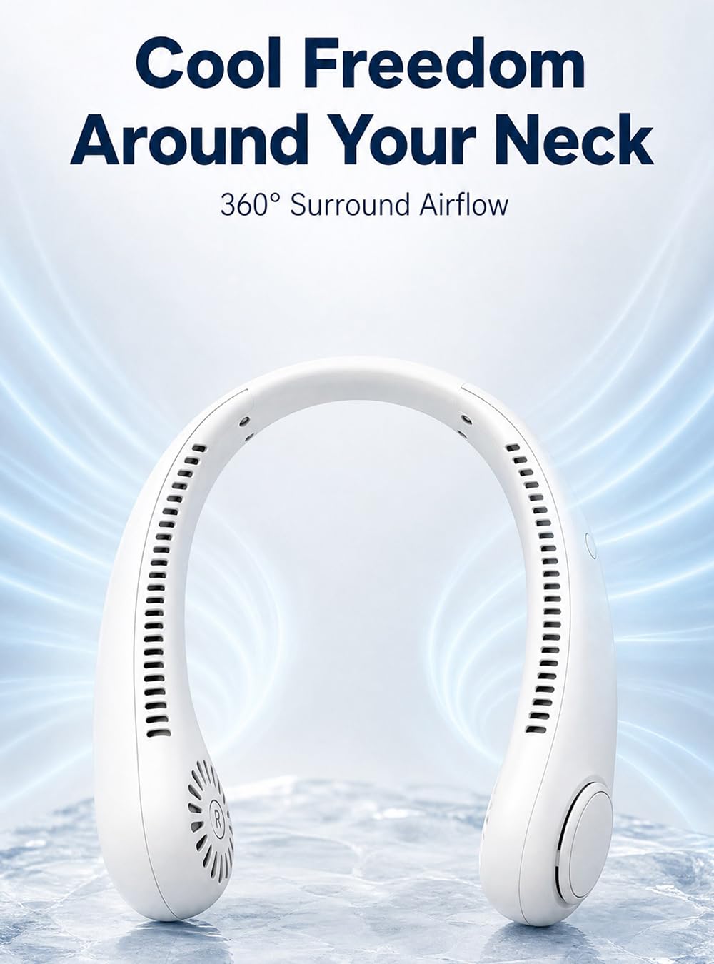 Jorxentia Portable Neck Fan USB Rechargeable - 3 Speeds Hanging Fan