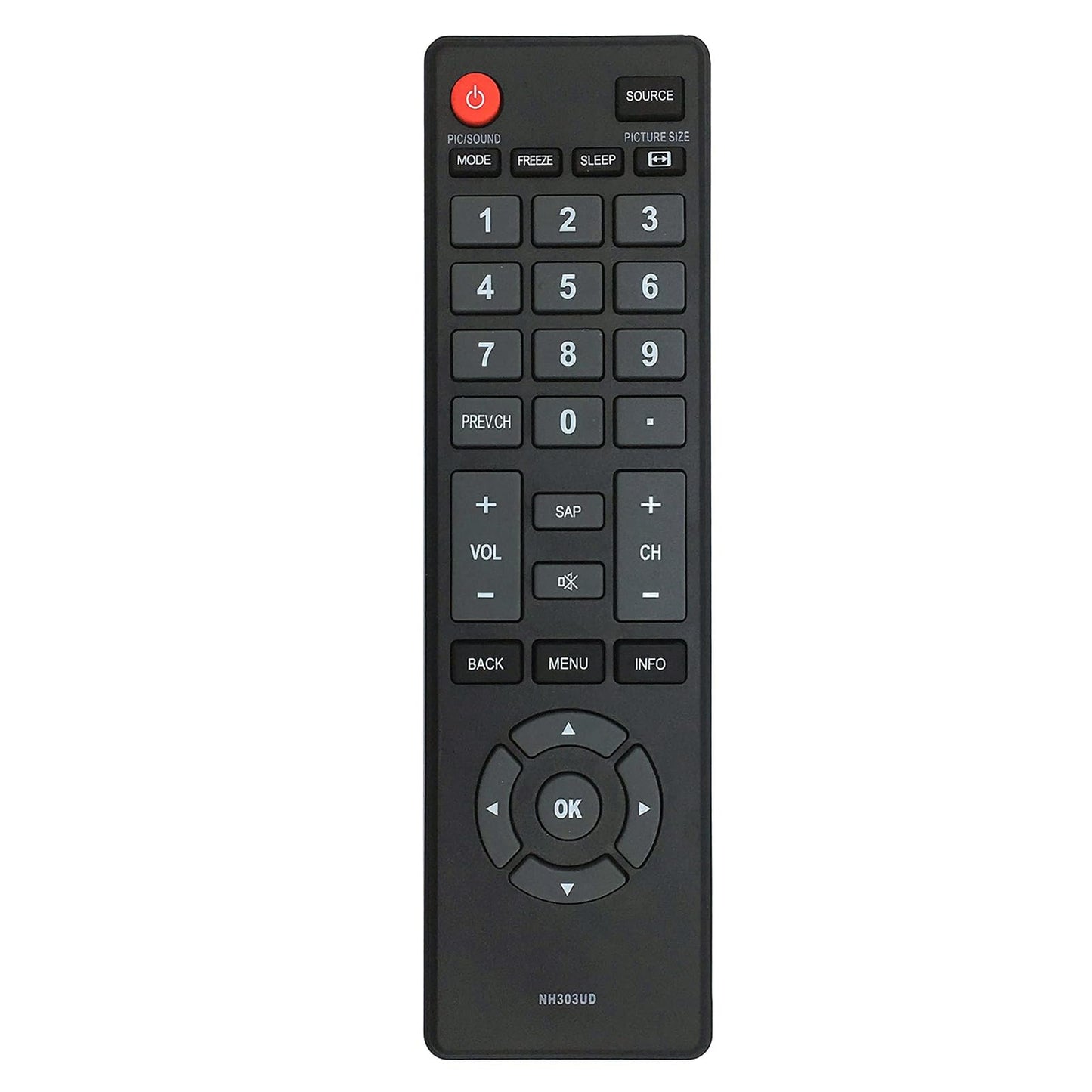 NH303UD Replaced Remote fit for Emerson TV LE391EM4 LF320EM4A LF391EM4 LF461EM4 LF320EM5S LE240EM4 LE320EM4 LF320EM4 LF501EM4 LF461EM4 LF501EM4