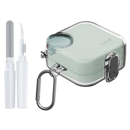 POZCIS for CMF Buds 2 Plus/CMF Buds 2 / CMF Buds Pro 2 Case with Safety Lock, Flexible TPU Clear Protective Case with Cleaner Kit & Carabiner