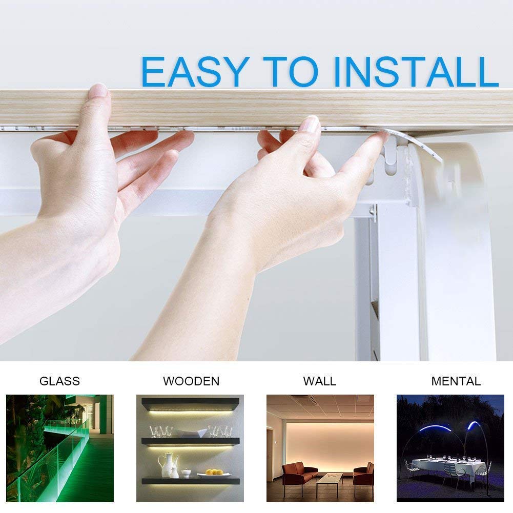 Geekeep White Led Strip Lights Battery Powered, Cordless Light Strip, Waterproof Led Light Strips Battery Powered, Wireless Battery Operated Strip