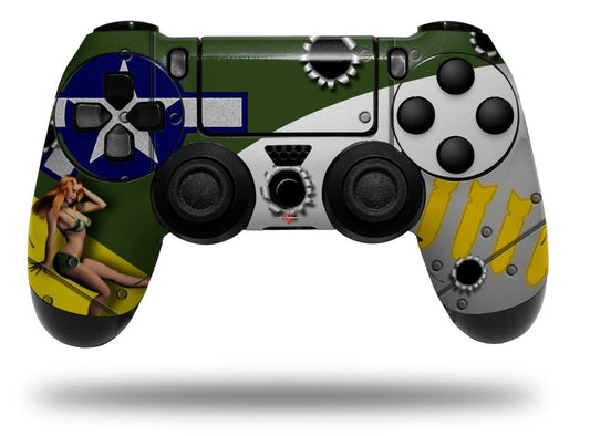 WraptorSkinz Decal Vinyl Skin Compatible with Sony PlayStation 4 Controller WWII Bomber War Plane Pin Up Girl (Controller NOT Included)