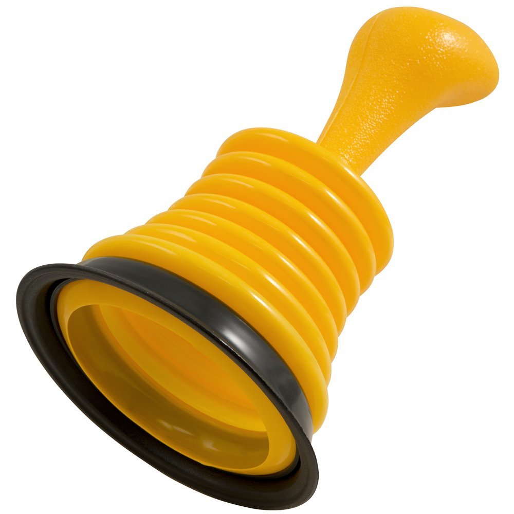 PlumbCraft 11" Mini Drain Plunger – Sink & Drain Clog Remover with Handle for Kitchen & Bathroom – Bellows Design, DIY Tool