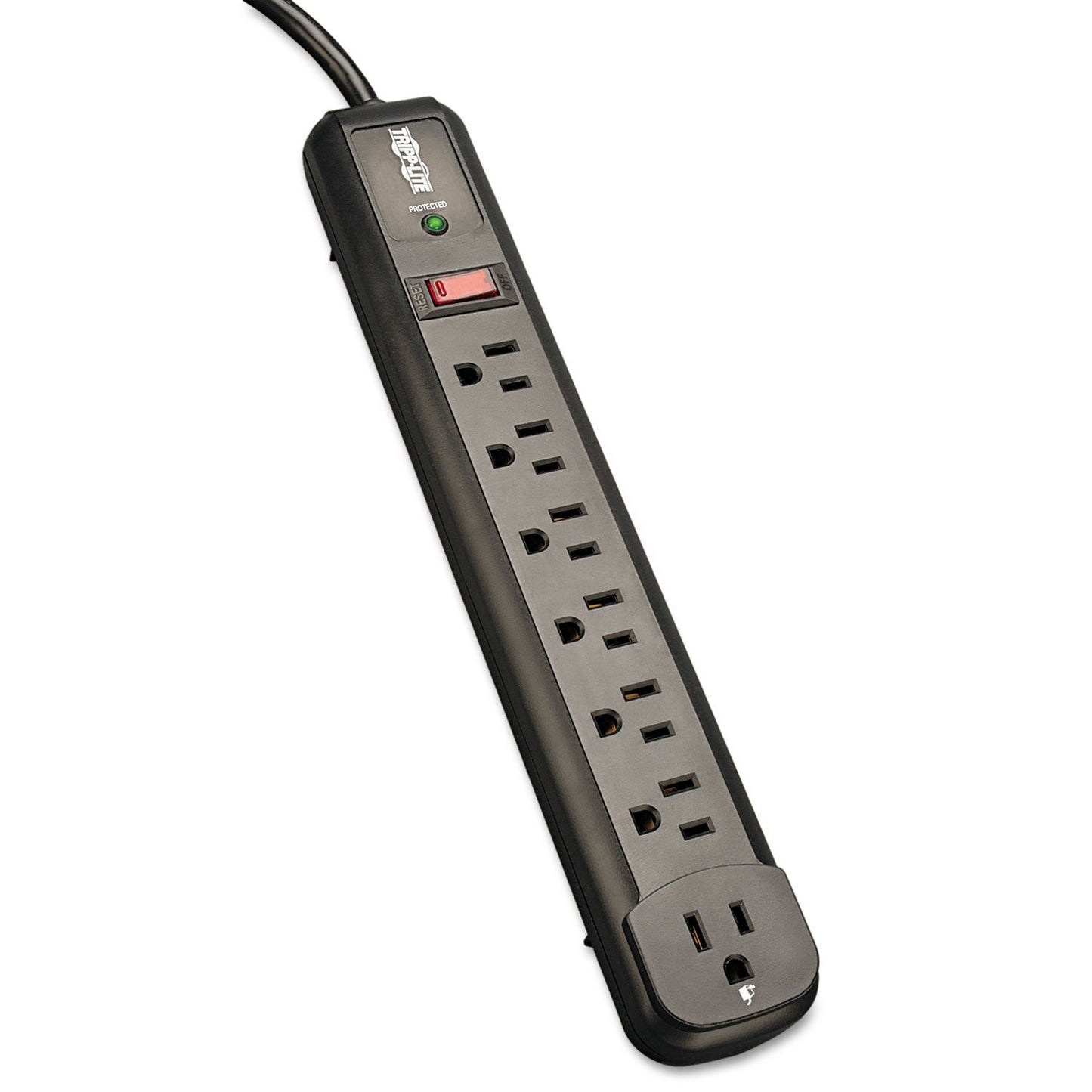 Tripp Lite TLP74RB Protect It! Surge Suppressor, 7 Outlets, 4 ft Cord, 1080 Joules, Black