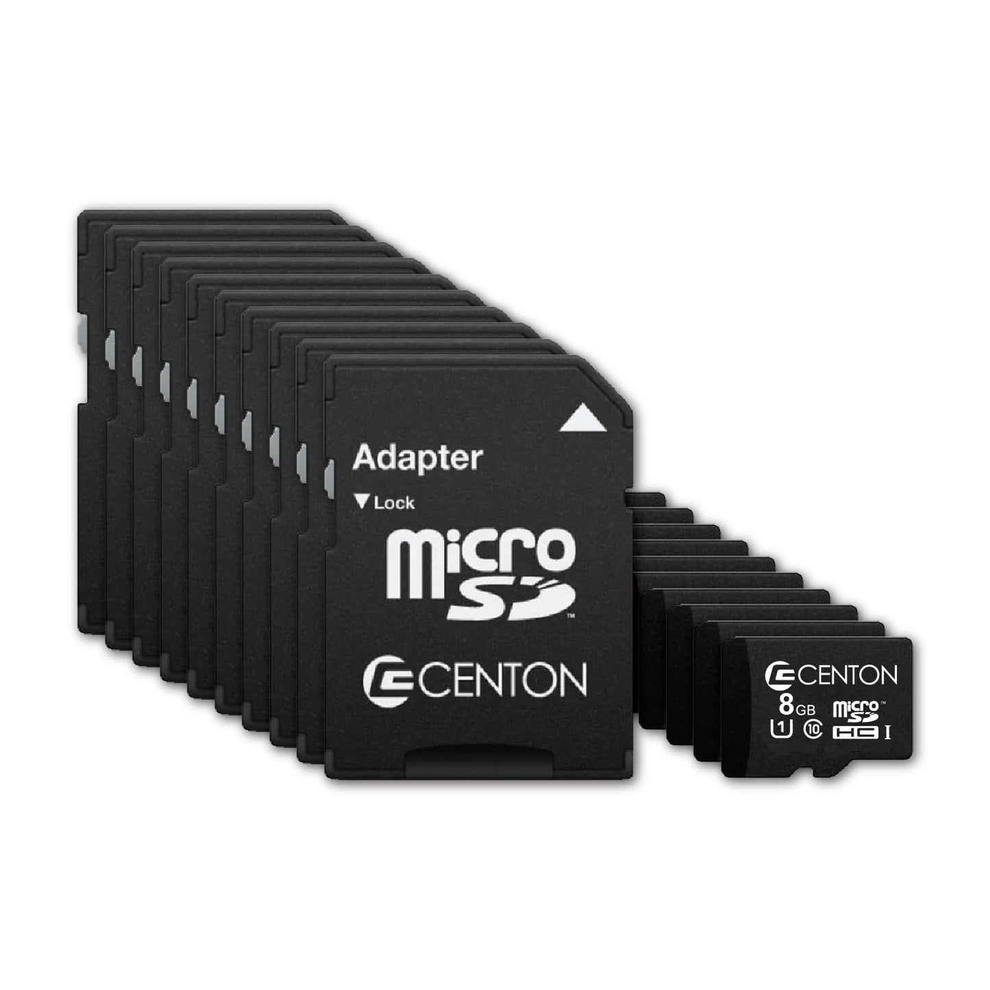 Centon MP MicroSD, UHS Class 1 (U1),8GB 10 Pack w/Adapter
