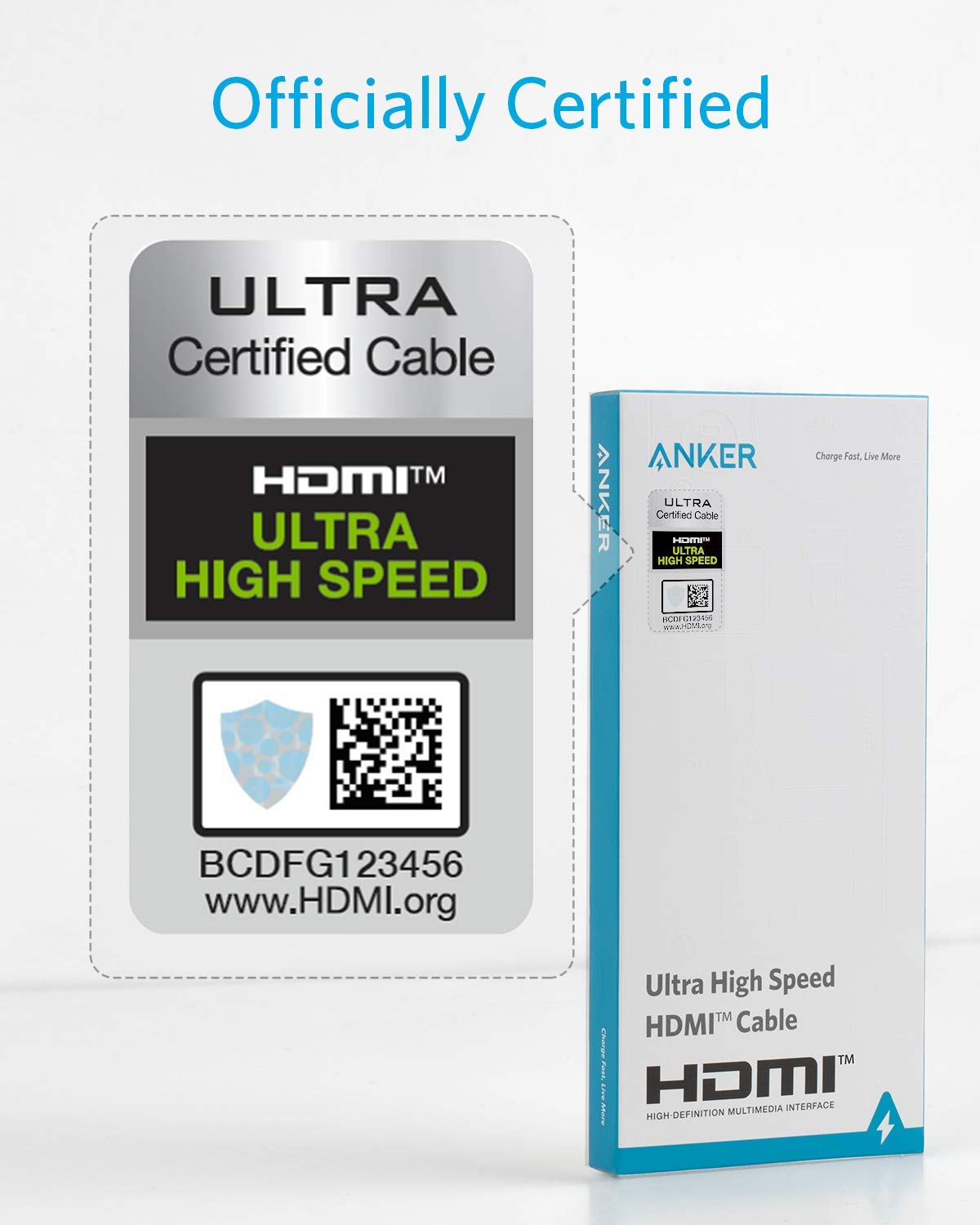 Anker HDMI Cable 8K@60Hz, 6.6FT Ultra High Speed 4K@120Hz 48Gbps Ultra HD, HDMI Cable Support Dynamic HDR,eARC,Dolby Atmos,Compatible with PlayStation