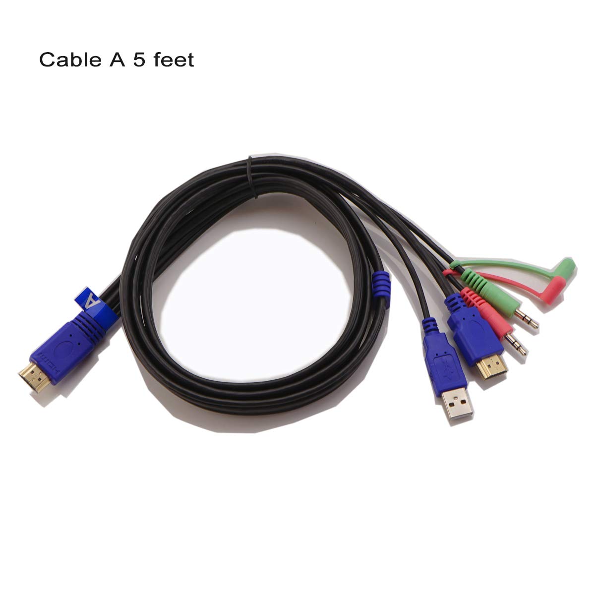 CKL HDMI KVM Cable A 5 Feet (1.5 Meters) Dedicated HDMI Dual Monitor KVM Switches for Customer Who Needs Cable (Pack of 2)