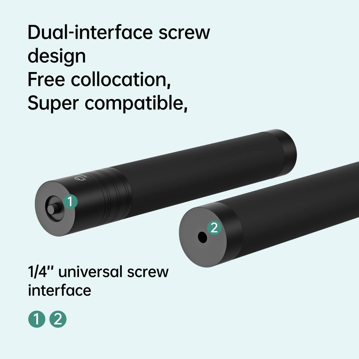 Aochuan E10 Aluminum Extension Rod 28.7” Adjustable Selfie Stick Compatible with 3-Axis Gimbal, Action Camera, Camera w/ 1/4" Thread Extendable Pole