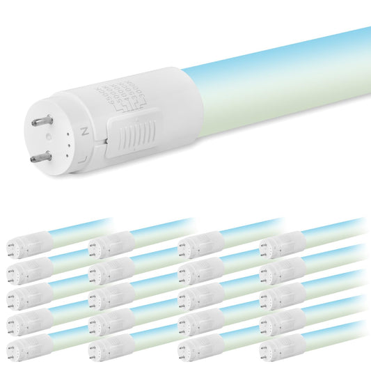 hykolity 20 Pack T8 LED Bulbs 4 Foot, 5CCT 3000-6500K,18W, 2300LM,Type B