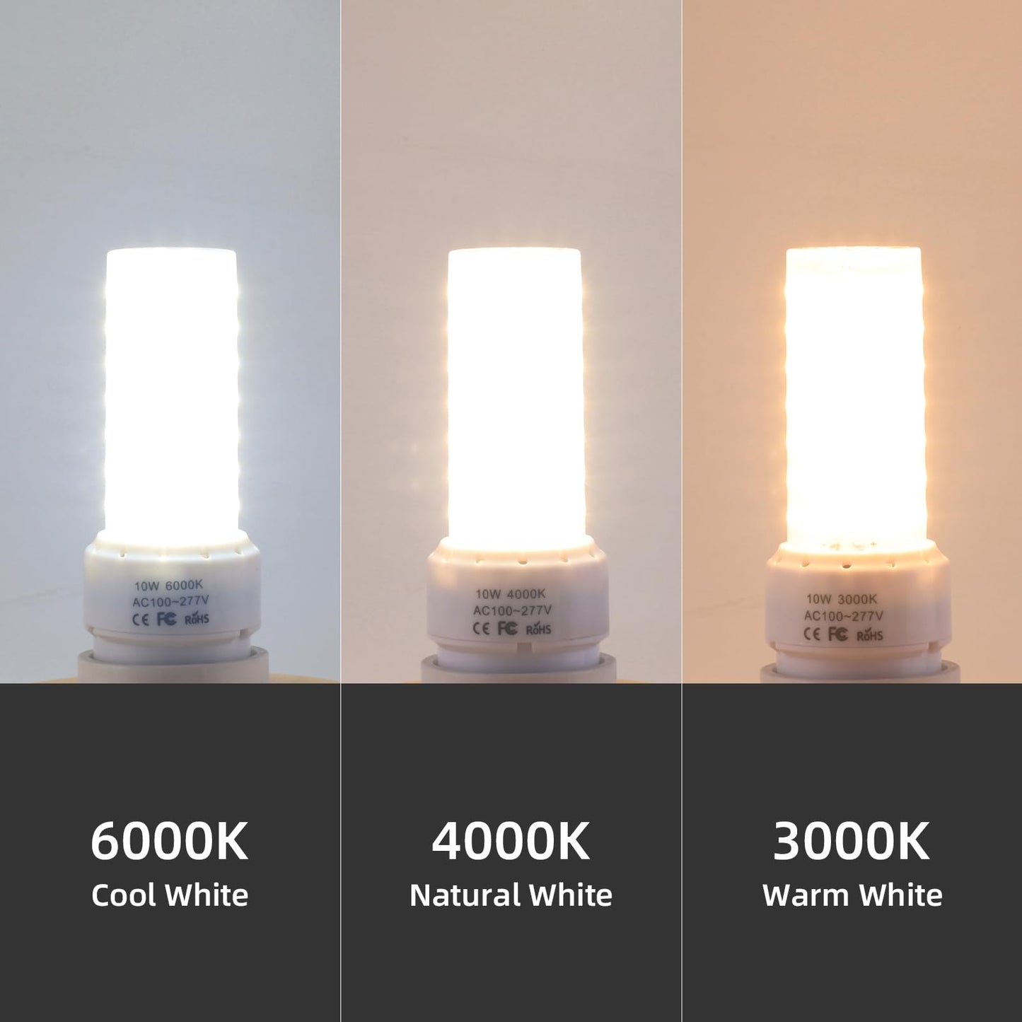 Lidesheng GX23-2 Base LED Light Bulb Plug and Play,4000K Neutral White 2Pin LED PL Bulb, 13W 18W CFL Equivalent, Ballast Compatible,10W 2pcs (Neutral