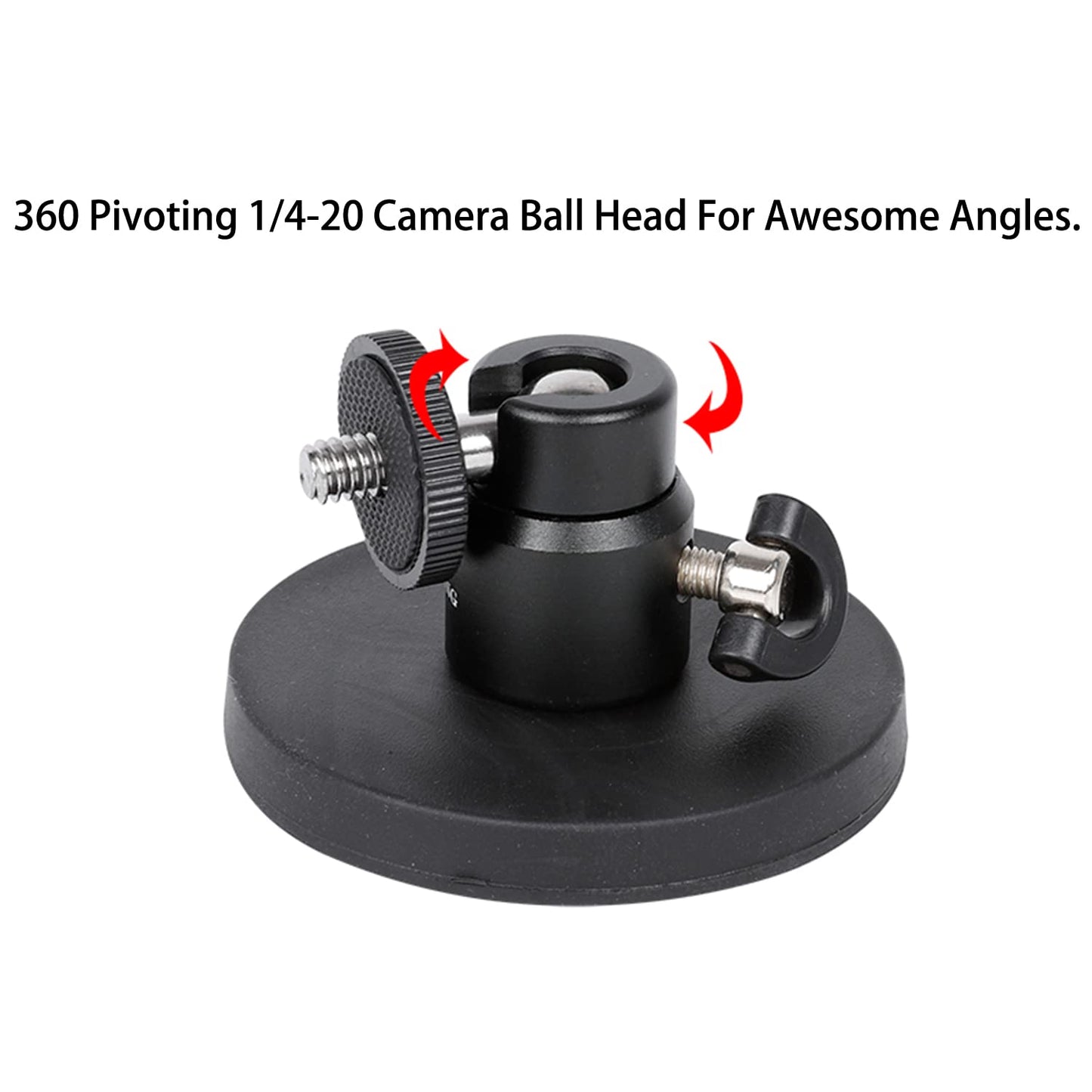PellKing Magnet Camera Mount for GoPro Insta360 Akaso DJI Action,with Rotation Ball Head Super Strong Rubber Coating Neodymium Magnet for Car