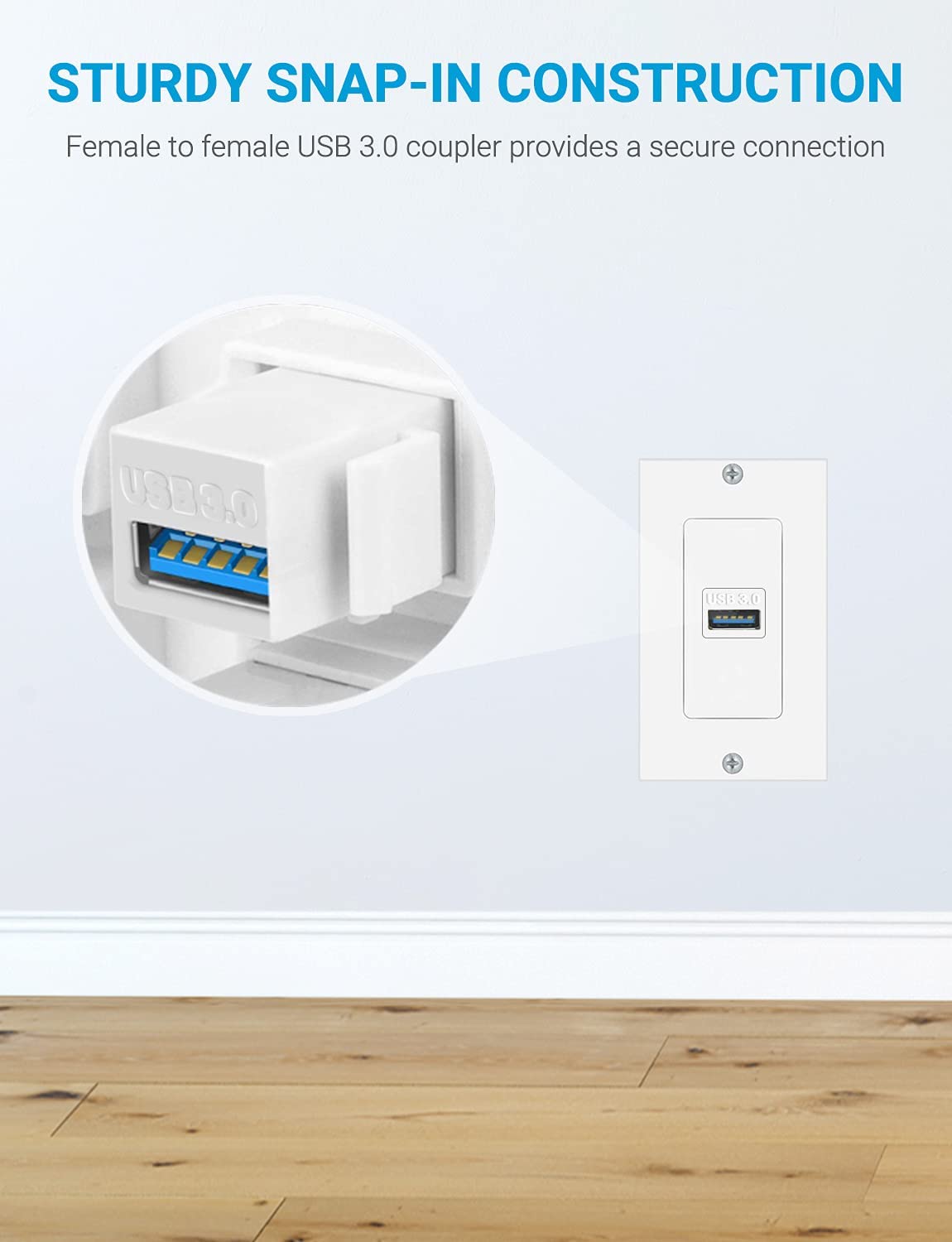 URWOOW USB 3.0 Keystone Jack Inserts (5 Pack)