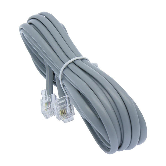 Corporate Computer 25ft Heavy Duty RJ11 / RJ14 Silver Satin 4 Conductor Reverse Wired Telephone Line Cord by Corpco