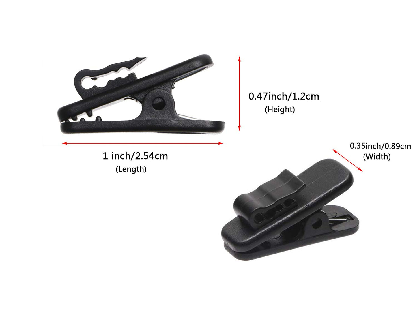 Mini Skater 1 Inch Length Small Earphone Wire Clips Headphone Mount Cable Clothing Clip Earbud Clip to Keep Earphone/Microphone Cord in Place for