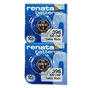 Renata 396 SR726W Batteries - 1.55V Silver Oxide 396 Watch Battery (2 Count)