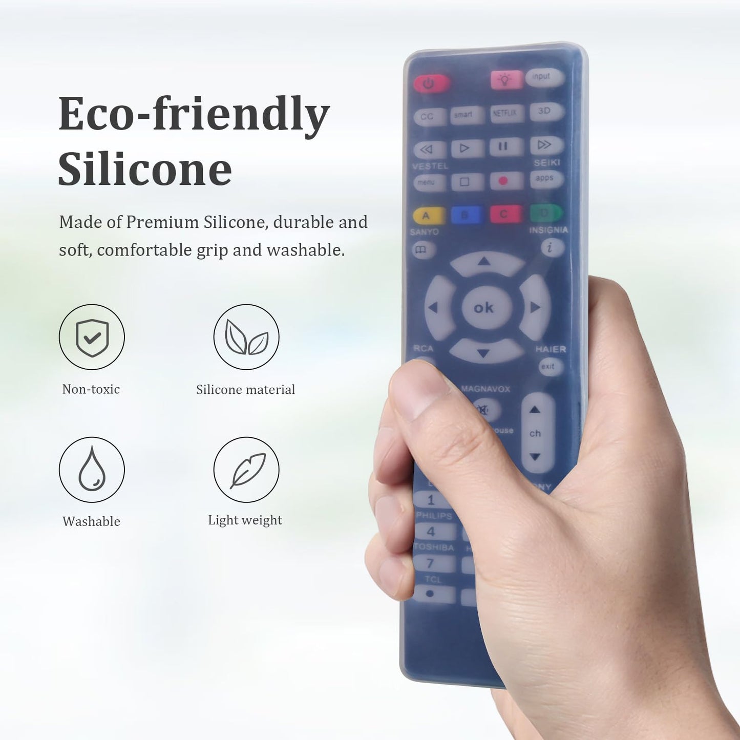 JCMOYUTY for Acoyer SRP9232D GE Uiversal Remote Cover, Case for Magnavox, RCA, JVC, TCL, Westinghouse, Philips, Panasonic, Hitachi, Hisense, Seiki