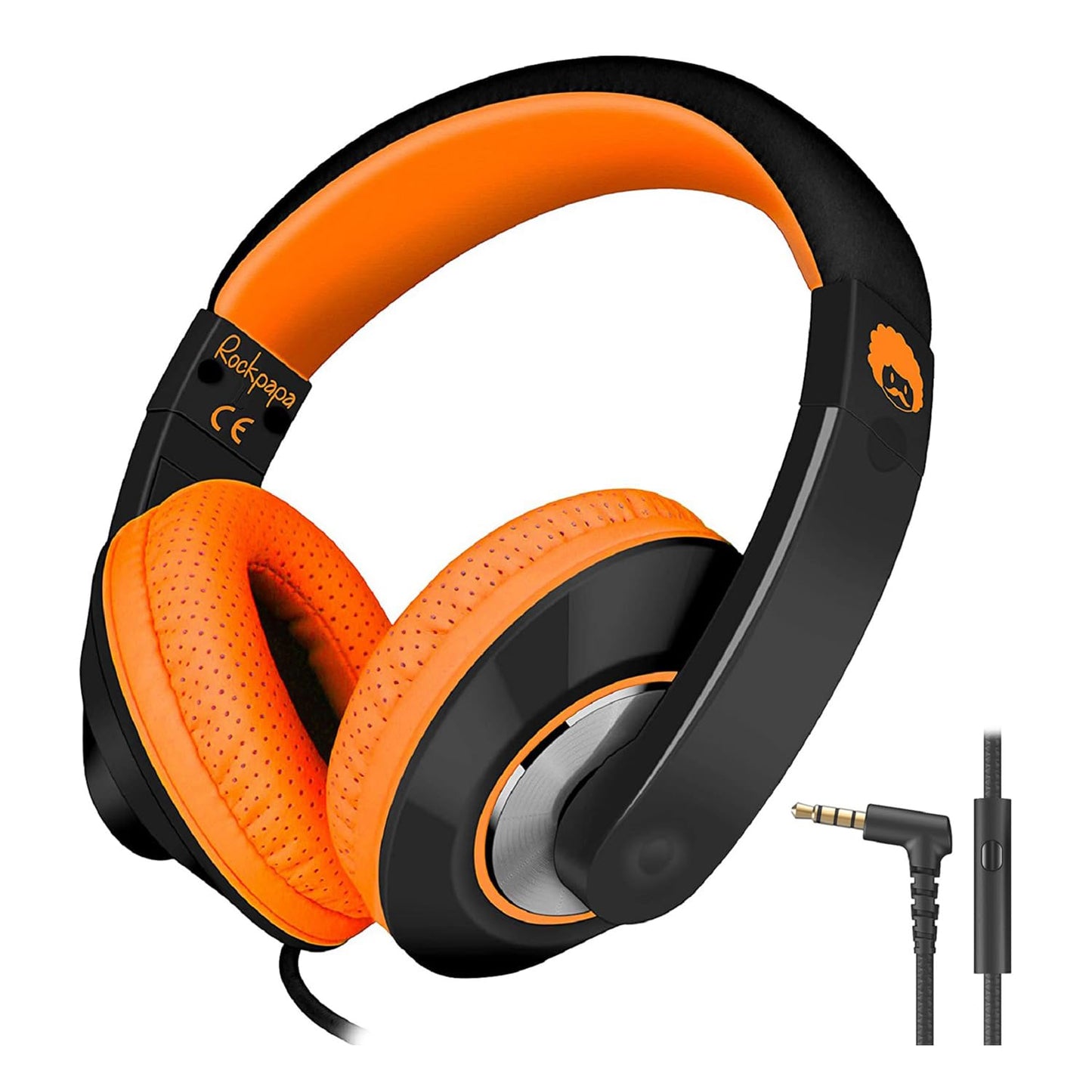rockpapa Comfort+ Kids Headphones with Microphone, Boys Girls Student Over-Ear Headphones Wired for School Classroom Laptop PC Computer Tablet Black…
