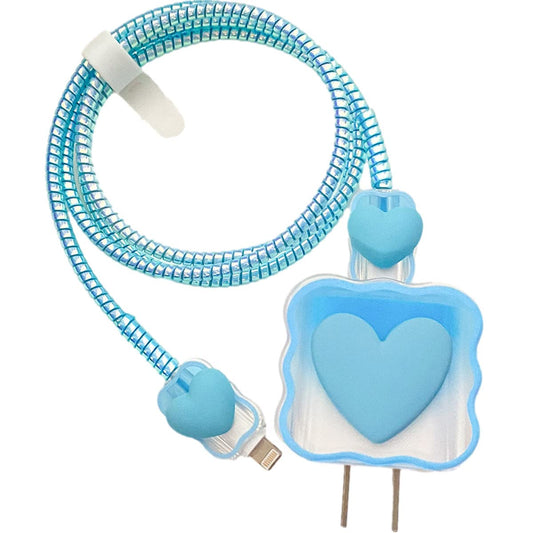 ZOSTLAND 5 in 1 DIY 18W 20W Heart Shape Protector Data Cable USB Charger Line Earphone Wire Saver Organizer Compatible with iPhone 11 12 13 14 15 Pro