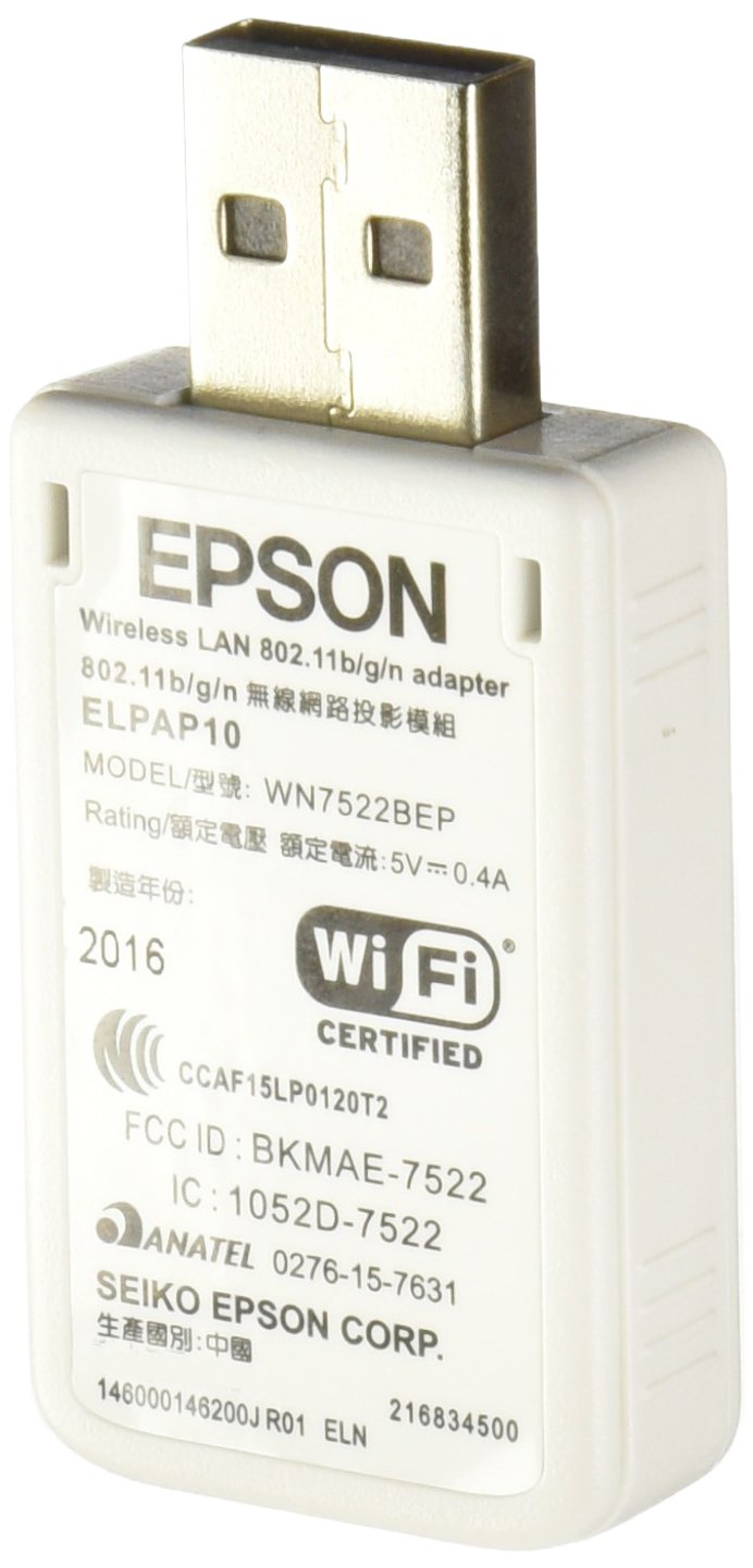 Epson ELPAP10 IEEE 802.11b/g/n Wi-Fi Adapter for Projector