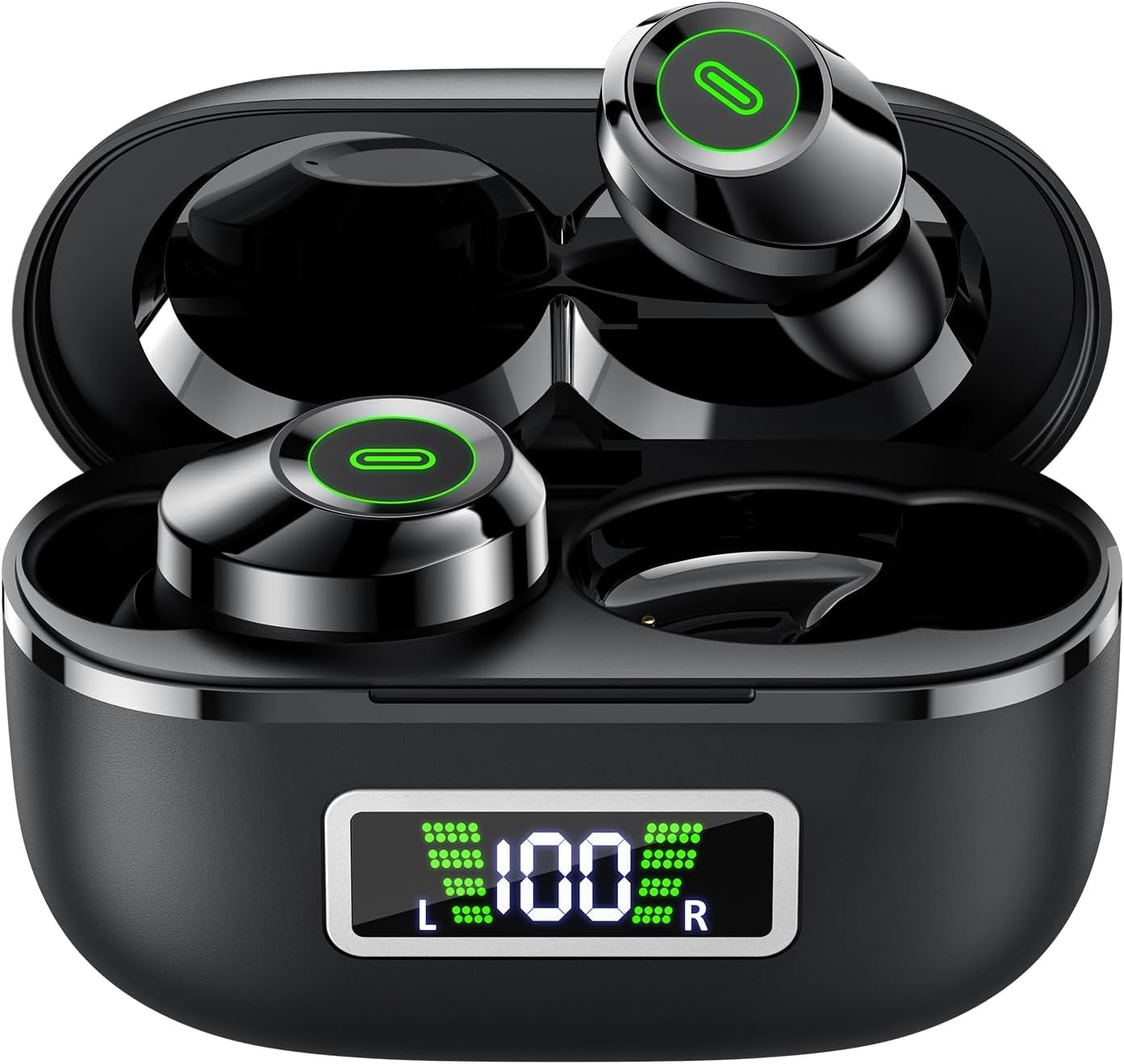 CAGPMEOL Wireless Earbuds, Bluetooth 5.4 Headphones in Ear with Mic HiFi Stereo Noise Reduction, Wireless Earphones IP7 Waterproof Touch Control LED