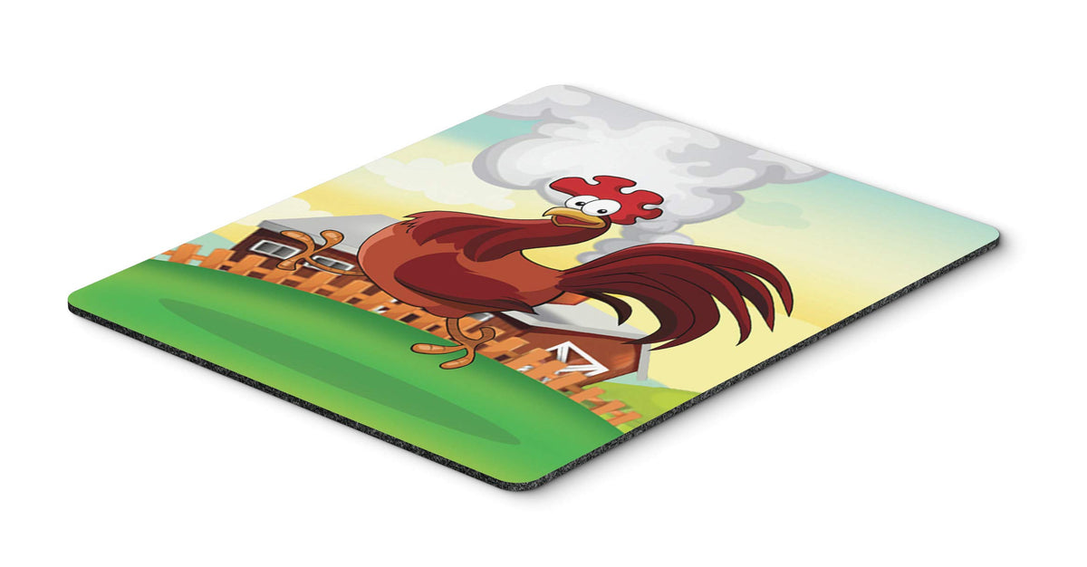 Caroline's Treasures APH7630MP Rooster Chicken on The Run Mouse Pad, Hot Pad or Trivet for Home Office Gaming Working Computers Laptop Mouse
