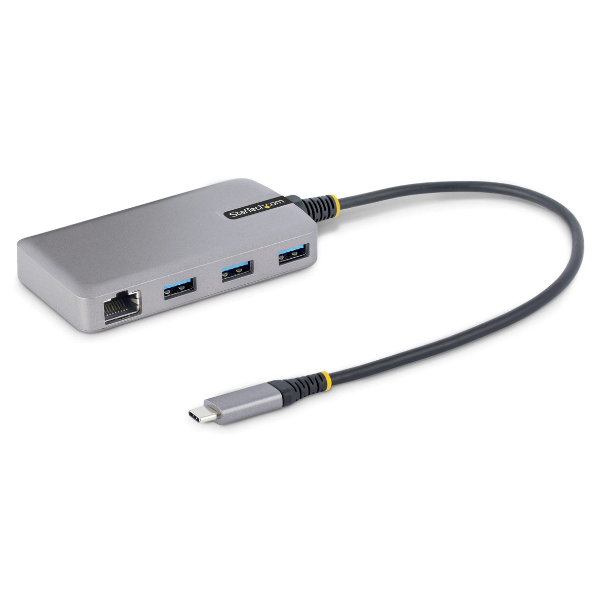 StarTech 3-Port USB-C Hub, Gigabit Ethernet, 5Gbps, 3X USB-A, 1ft, Windows