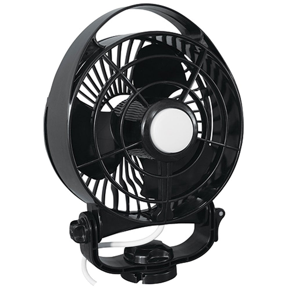 Caframo Maestro. Mounted Fan with Light. Low Draw, Ultra Quiet. Black, 6.5” x 3.0” x 8.5”