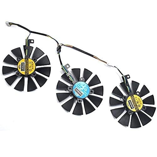 inRobert PLD09210S12HH Video Card Cooling Fan for ASUS Strix R9 390X 390 RX480 RX580 GTX 980Ti 1060 1070 1080 Graphic Card (Fan-3pcs)