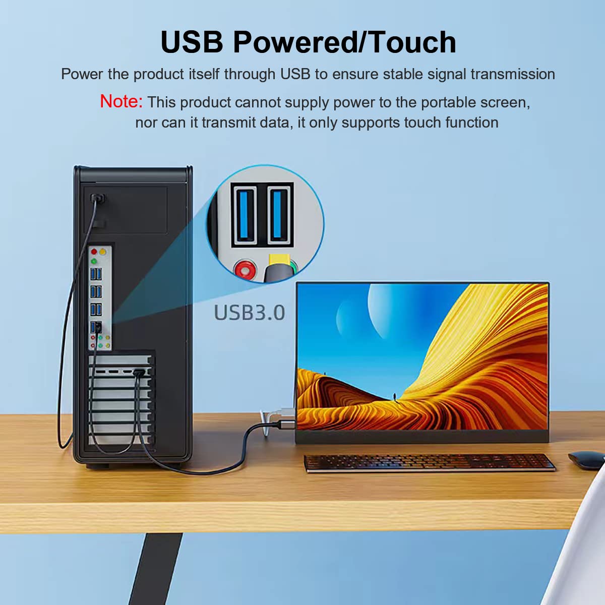 WJESOG HDMI to USB C Adapter Cable 6.6ft 4K@60Hz with USB Power Adapter,HDMI Male to Type C Male Converter Support Touch for New MacBook Pro,Mac