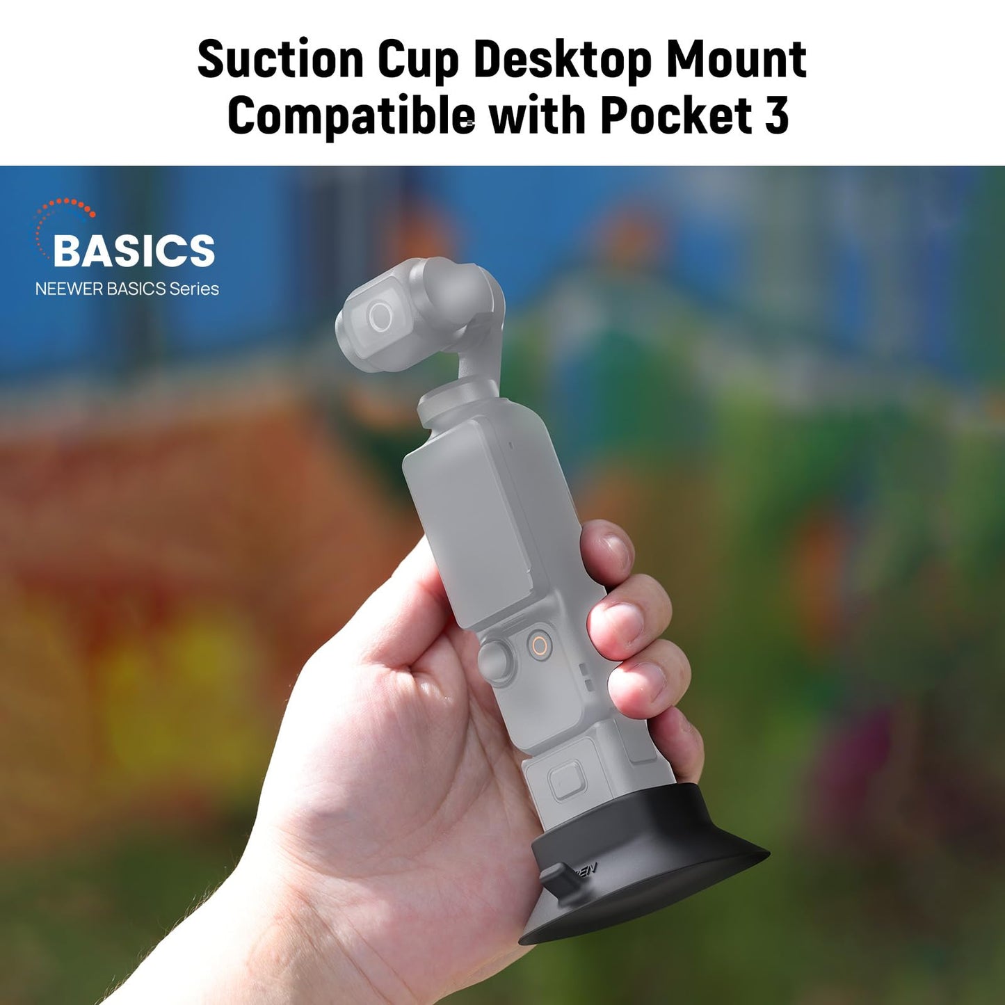 NEEWER Basics AC023 Silicone Holder Base with Suction Cup for Pocket 3, Table Camera Holder ø64 mm Non-Slip Soft Stable, Accessory Compatible with DJI