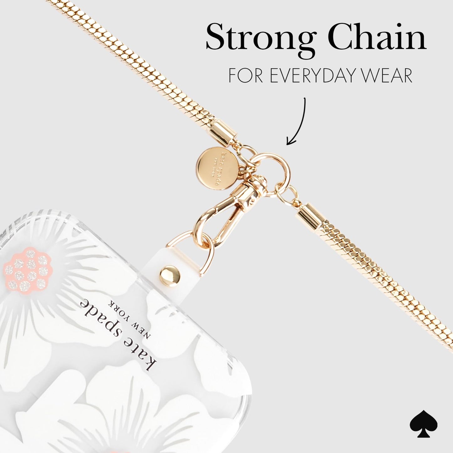 kate spade new york Crossbody Phone Chain - Detachable Neck Phone Lanyard - Heart of Gold