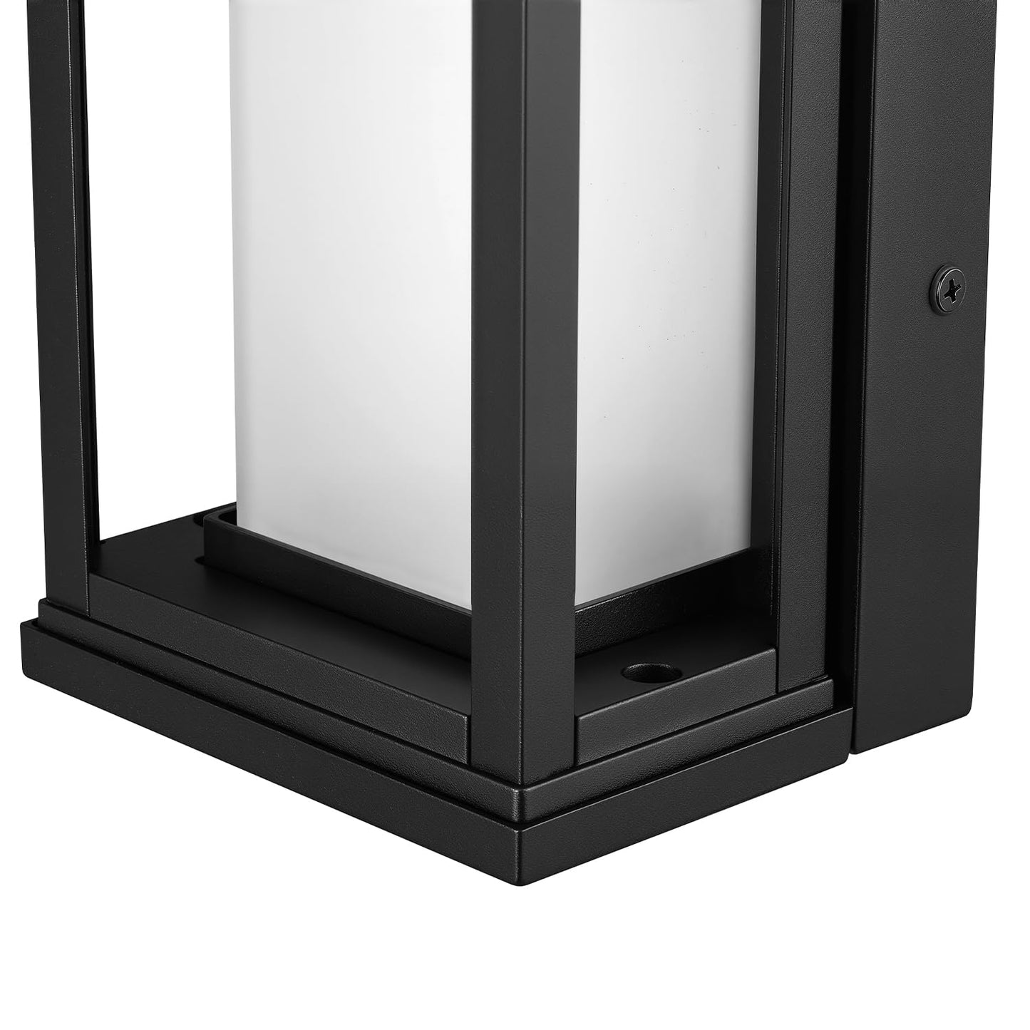 Globe Electric 12W LED Integrated Matte Black Outdoor Wall Sconce with Frosted Glass