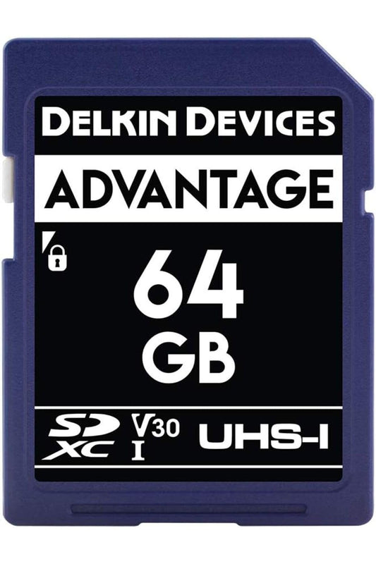 Delkin Devices 64GB Advantage SDXC Memory Card UHS-I (U3/V30) - High Speed SD Card 64GB for Cameras | Memory Cards for Cameras with 4K UHD, Full HD