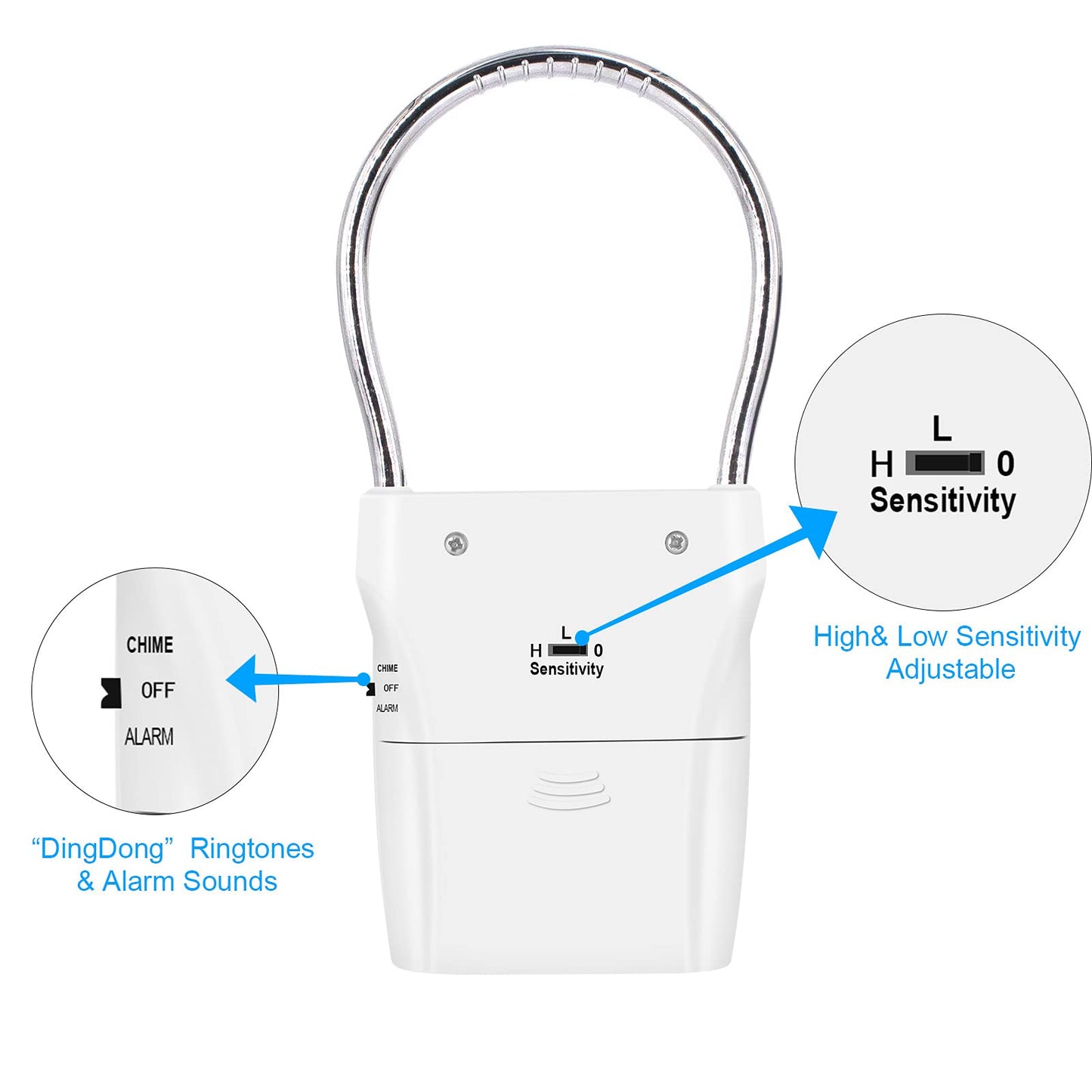 JIAN BOLAND Door Handle Alarm - Vibration-Activated Security Alert with 120DB Audible Alarm, Effective up to 500FT - Ideal for Travel, Hotels