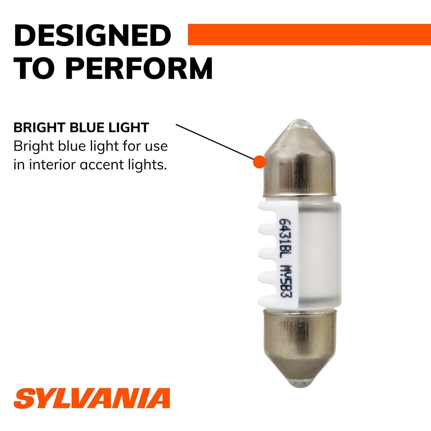 SYLVANIA DE3175 31mm Festoon LED Mini Bulb, Blue, 1 Bulb, Interior