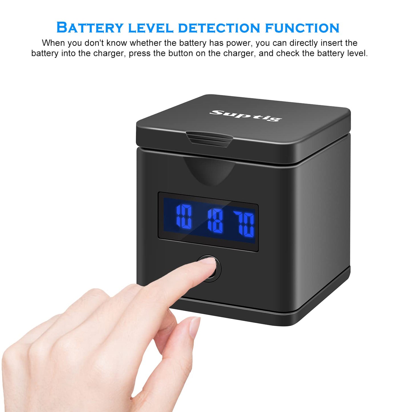 Suptig Battery Charger Compatible for GoPro Enduro Battery, Hero 12, Hero 11, Hero 10, Hero 9 Battery, 3-Channel Battery Charger Station for Gopro
