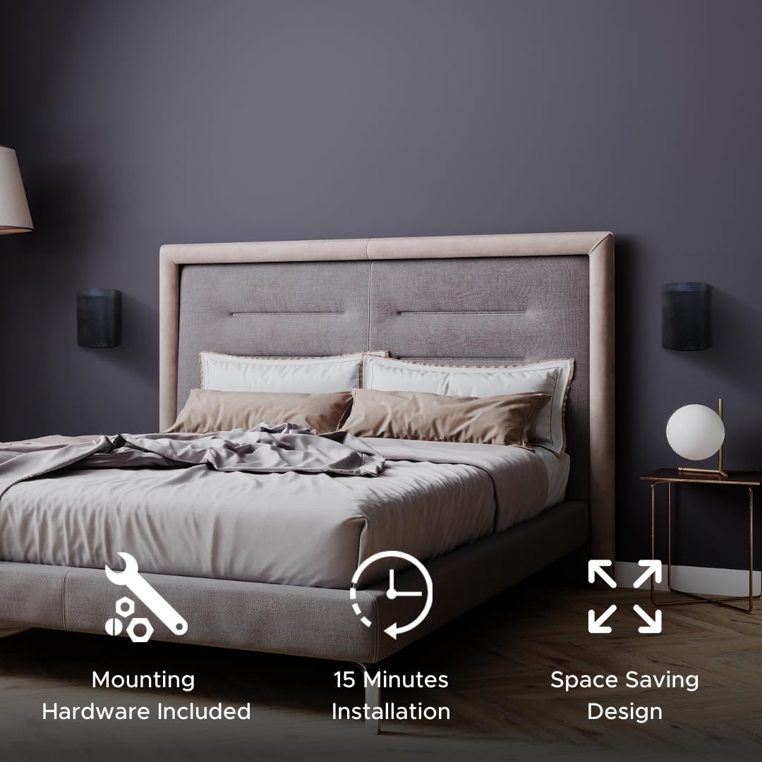 Sound Bass ONE, ONE Gen 2, ONE SL & Play:1 Wall Mount Bracket, Twin Pack [2pcs], Black, Compatible with Sonos ONE, ONE Gen 2, ONE SL & PLAY1 Speaker