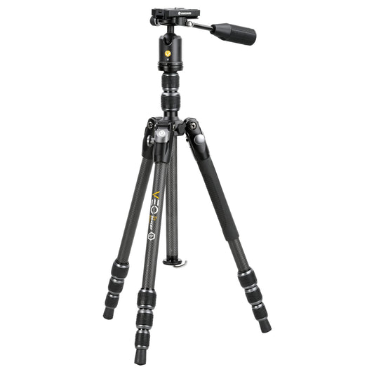Vanguard VEO3T204CBP Carbon Fiber Travel Tripod with Ball Head, Removeable Pan Handle, and Quick Shoe with Built-in Smartphone Holder