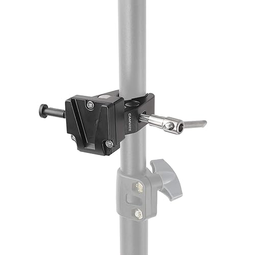 CAMVATE Super Crab Clamp + Universal V-Lock Mount Quick Release Adapter for DSLR Camera Battery - 2596