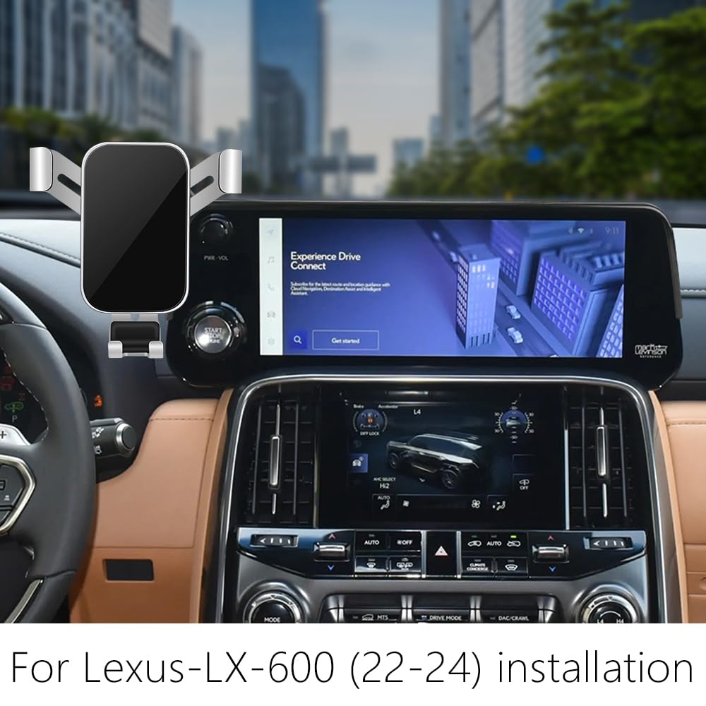 LUNQIN Car Phone Holder for Lexus LX 600 2022 2023 2024 2025 2026 and Lexus LX 700h 2025 2026 Auto Interior Accessories Best Cell Phones Mount