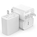 3 Pack USB C Charger Block Fast Charging Adpater PD 20W USB-C Port for i Phone 16/15/14/13/12/11/X/8, i Pad, Sam Sung, Go Ogle, Galaxy & More - White
