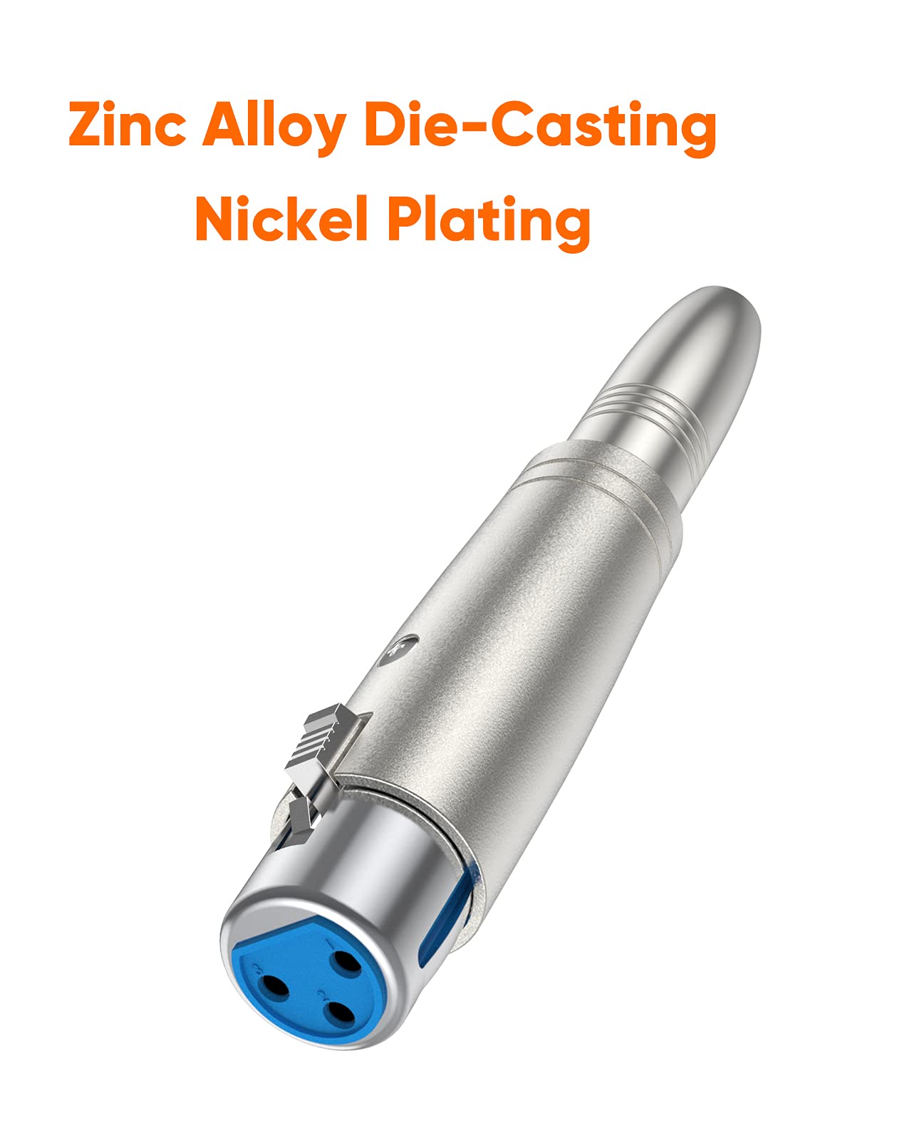 CableCreation XLR 3 Pin Female to 1/4" 6.35mm Female Socket Audio Adapter 1/4 Inch TRS to XLR, Silver