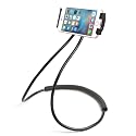 Universal Smart Mobile Phone Stand,Hanging on Neck Cell Phone Mount Holder, Lazy Cell Phone Holder (Black)
