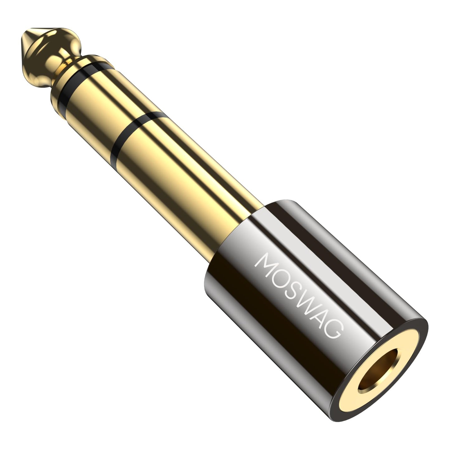 MOSWAG 6.35mm 1/4 Male to 3.5mm 1/8 Female Stereo Headphone Adapter Audio Jack Plug Gold Plated Compatible with Speaker Headphone Guitar Digital Piano