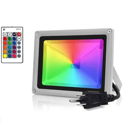 100W Equivalent Led Color Changing Flood Lights Multi Colors RGB Uplighting with Remote, IP65 Waterproof Stage Light, Dimmable Colored LED Light