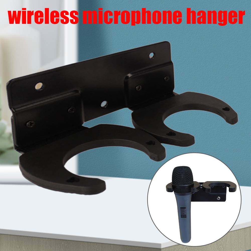 BNYTXV Microphone Stand, Microphone Wall Mount Stand Mic Clip Holder, Hold Up to 2 Micphones