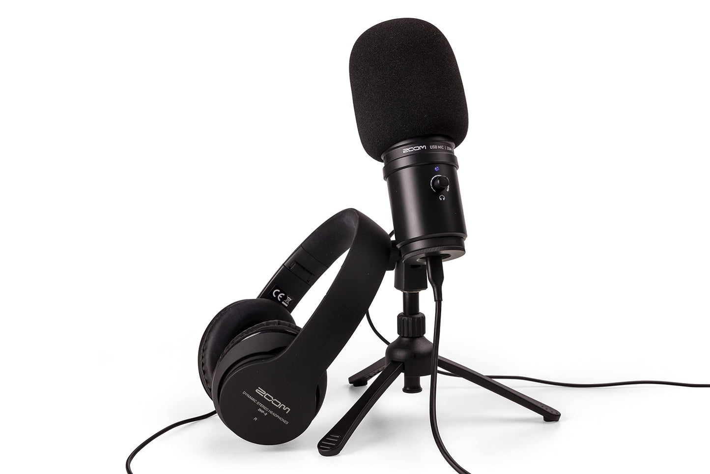 Zoom Zum-2 Podcast Mic Pack for Podcasting, Music, and Voice-Overs, Includes USB Microphone, Headphones, Tripod, Windscreen, and USB Cable