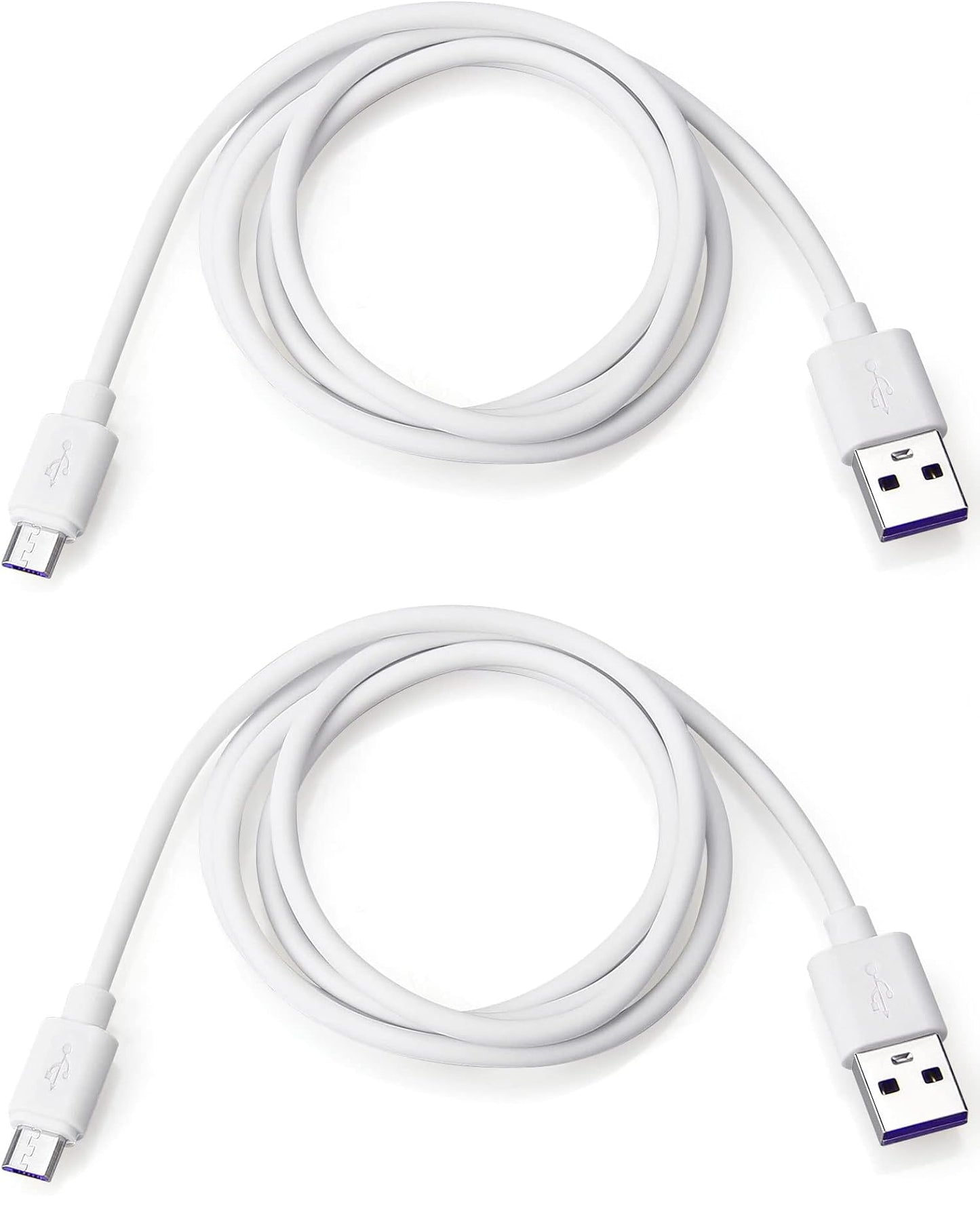 Smays USB to Micro USB Cable 3ft Charging Cord White 2-Pack